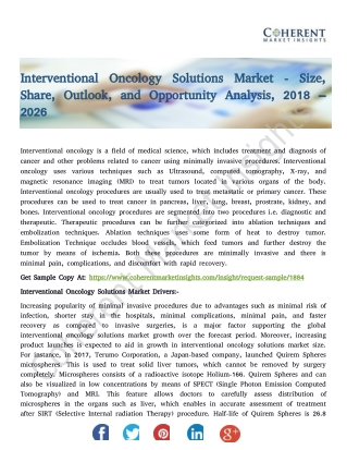 Interventional Oncology Solutions Market - Size, Trends and Opportunity Analysis, 2018 – 2026