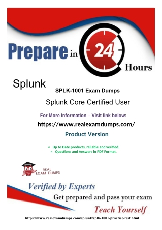 Splunk SPLK-1001 Question Answers - Valid Splunk SPLK-1001 Dumps PDF RealExamDumps.com