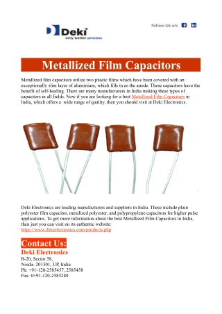 Metallized Film Capacitors