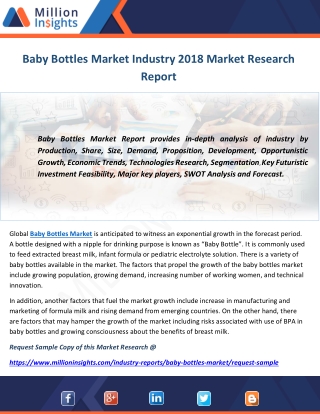 Baby Bottles Market Industry 2018 Market Research Report