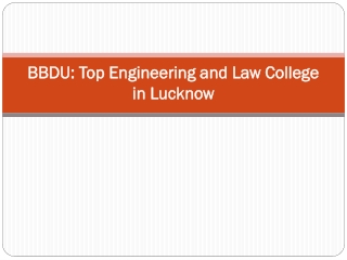 BBDU: Top Engineering and Law College in Lucknow