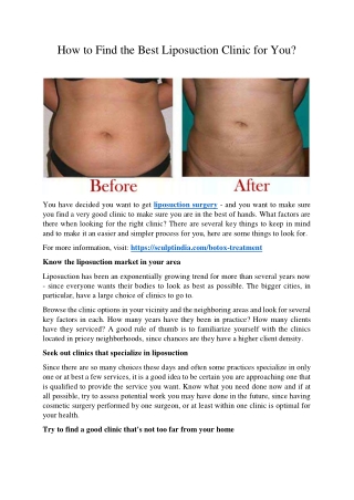 How To Find The Best Liposuction Clinic For You