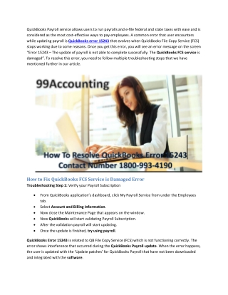 How To Fix 1 800993-4190 QuickBooks Error 15243