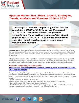 Analyze the Global Gypsum Market to See Strong Growth by 2024