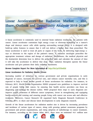 Linear Accelerators for Radiation Market - size, Share, Outlook and Opportunity Analysis 2018-2026