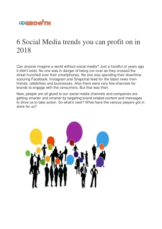 6 Social Media trends you can profit on in 2018