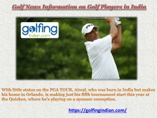 Golf News Information on Golf Players in India