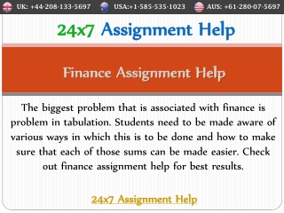 Finance assignment help