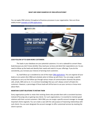 What are some examples of CRM applications? - Solastis