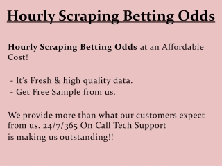 Hourly Scraping Betting Odds