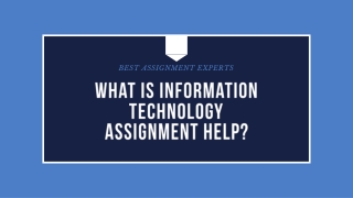 Information Technology Assignment Help| I.T homework or Assignment Help