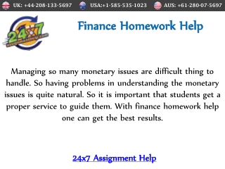 finance homework help