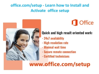 office.com/setup - Learn how to Install and Activate office setup