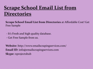 Scrape School Email List from Directories.