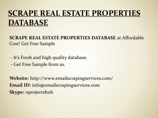 SCRAPE REAL ESTATE PROPERTIES DATABASE