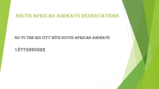 Go to the Rio City with South African Airways