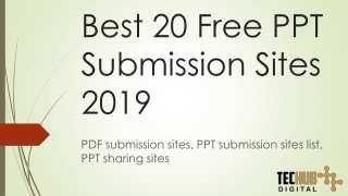 PPT Submission Sites | PDF Submission Sites