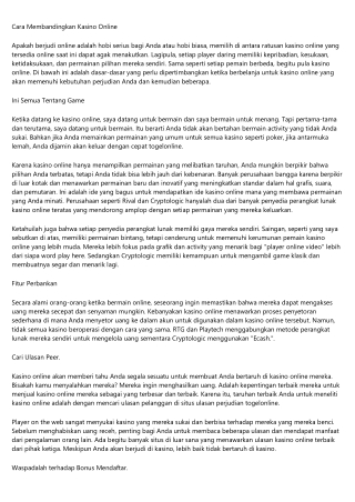 Cara Membandingkan Kasino Online