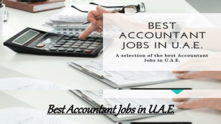 Best Accountant Jobs in U.A.E.