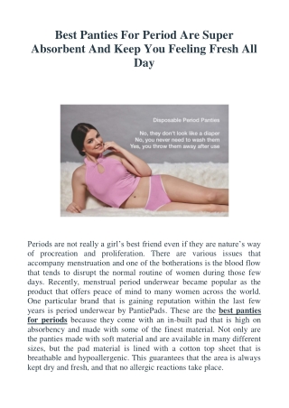 Best Panties For Period Are Super Absorbent And Keep You Feeling Fresh All Day