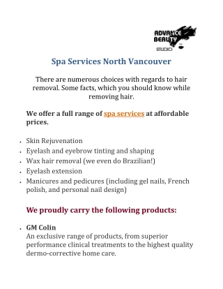 Spa Services North Vancouver