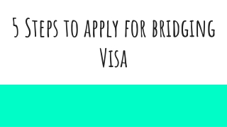 5 Steps To apply for Bridging Visa