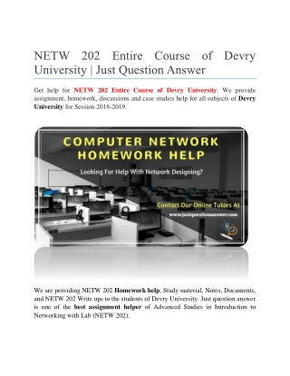NETW 202 Entire Course of Devry University