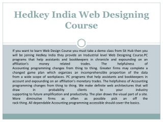 Web Designing Course