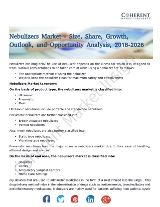 Rapid Expansion Projected for Nebulizers Market by 2026 