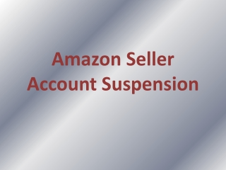 Amazon Seller Account Suspension