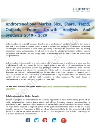 Androstenedione Market to Witness Moderate Growth Rate to 2026