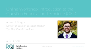 Online Workshop: Introduction to the Question Formulation Technique (QFT)