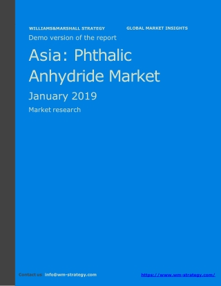 WMStrategy Demo Asia Phthalic Anhydride Market January 2019