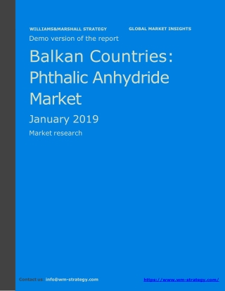 WMStrategy Demo Balkan Countries Phthalic Anhydride Market January 2019