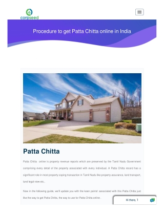 Procedure to Get Patta Chitta Online in India