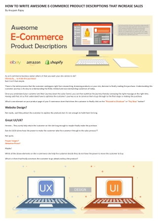 How to Write Awesome E-Commerce Product Descriptions That Increase Sales