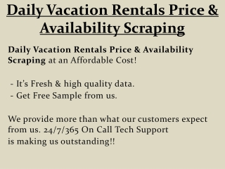 Daily Vacation Rentals Price & Availability Scraping