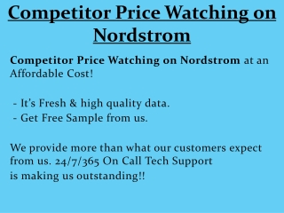 Competitor Price Watching on Nordstrom