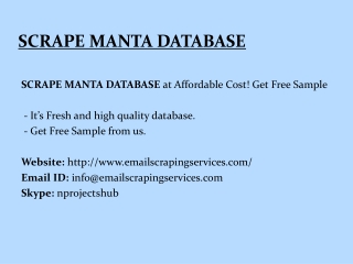 SCRAPE MANTA DATABASE