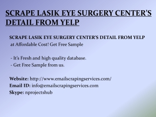 SCRAPE LASIK EYE SURGERY CENTER’S DETAIL FROM YELP