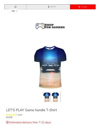 LET'S PLAY Game handle T-Shirt | Shop For Gamers