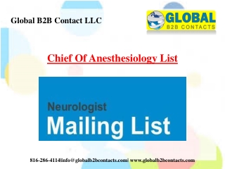 Chief Of Anesthesiology List