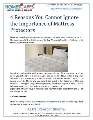 4 Reasons You Cannot Ignore The Importance Of Mattress Protectors