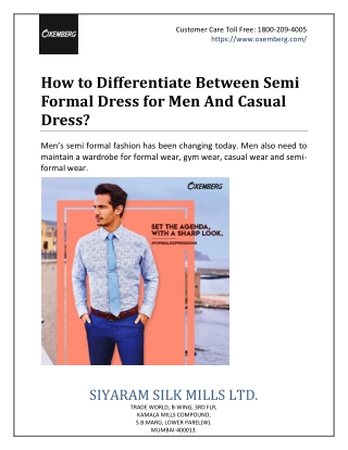 How To Differentiate Between Semi Formal Dress For Men And Casual Dress?