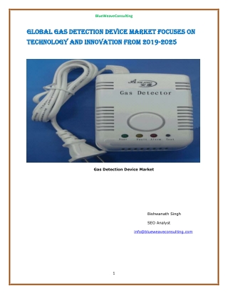 Latest Research by 2019 | Gas Detection Device Market 2019-2025