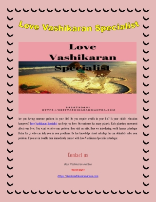 Love Vashikaran Specialist