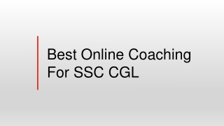 SSC CGL Coaching Online in Hyderabad