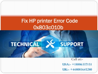 Steps to Resolve 0x803c010b hp printer Quick