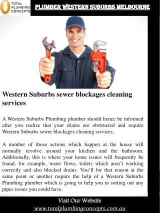 Plumber Western Suburbs Melbourne