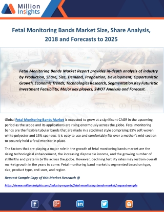 Fetal Monitoring Bands Market Size, Share Analysis, 2018 and Forecasts to 2025